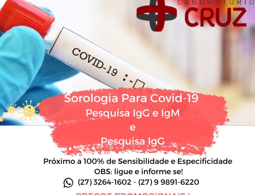 Teste rápido para COVID-19 – Laboratório Cruz